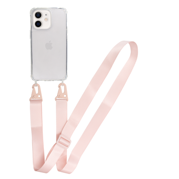 Чохол для iPhone 13 mini : з ремінцем прозорий Crossbody &ndash; Pink Sand