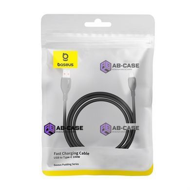 Кабель 100W (USB to Type-C) Baseus Pudding Series Fast Charging &ndash; Black (2m)