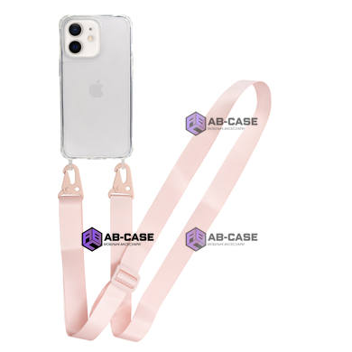 Чохол для iPhone 13 mini : з ремінцем прозорий Crossbody &ndash; Pink Sand
