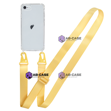 Прозрачный чехол для iPhone SE2 | SE 3 c ремешком Crossbody Yellow