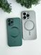Чехол матовый Silicone with MagSafe для iPhone 12 Pro Max c защитными линзами на камеру Green 2