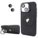 Чохол для iPhone 15 Logo Case PU Leather з лінзами та підставкою Stand Camera - Black 1