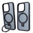 Чохол для iPhone 14 Pro Max: Nofelet MATT Ring Case (MagSafe) з підставкою &mdash; Black