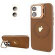 Чохол для iPhone 11 Logo Case PU Leather з лінзами та підставкою Stand Camera - Brown