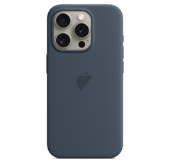 Чехол для iPhone 15 Pro Silicone Case With MagSafe Storm Blue