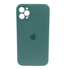 Чехол Silicone Case FULL CAMERA (square side) (для iPhone 12 pro) (Pine Green)