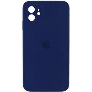 Чехол Silicone Case FULL CAMERA (square side) (для iPhone 11) (Deep navy)