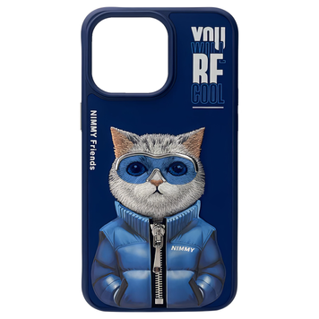 Чохол для iPhone 15 Nimmy Case AnimalZip, Blue Cat