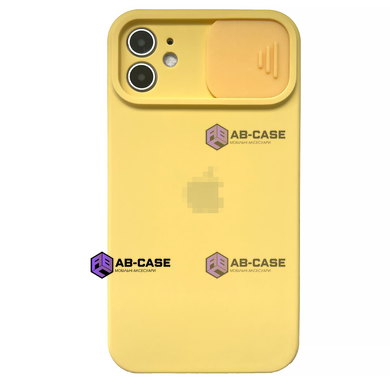 Чохол Silicone with Logo hide camera, для iPhone 12 (Yellow)