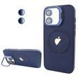 Чохол для iPhone 11 Logo Case PU Leather з лінзами та підставкою Stand Camera - Dark Blue