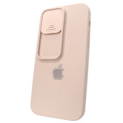Чехол для iPhone 14 Pro Silicone with Logo hide camera Pink Sand