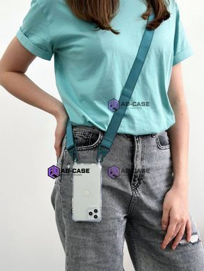 Чехол для iPhone 13 mini : с ремешком прозрачный Crossbody &ndash; Spearmint
