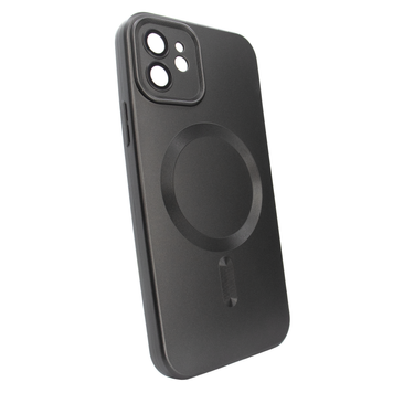 Чехол матовый Silicone with MagSafe для iPhone 11 c защитными линзами на камеру Black
