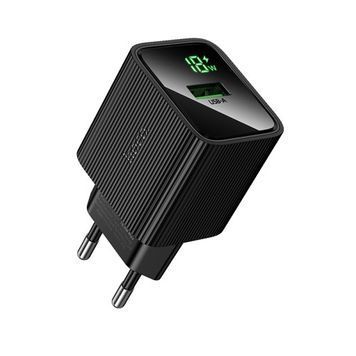 Зарядний пристрій 18W (1 USB) Hoco CS81A Excellent QC3.0 з дисплеєм (Black)