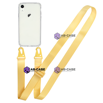 Прозорий чохол для iPhone Xr з ремінцем Crossbody Yellow