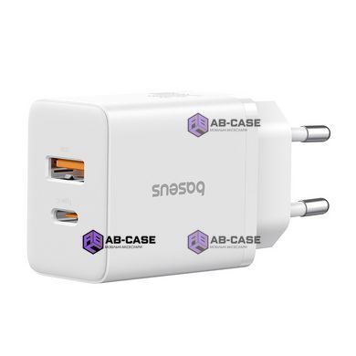 Зарядное устройство Baseus Cube 30W (1xUSB-C + 1xUSB-A) &ndash; Белый