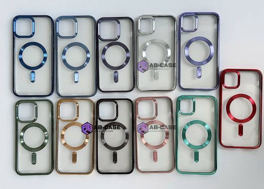 Чехол для iPhone 12/12 Pro OPEN Shining with MagSafe Dark Blue
