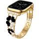 Ремешок Flower Steel Band для Apple Watch : 38mm | 40mm | 41mm | [42mm Series 10-12] &ndash; Gold - Black