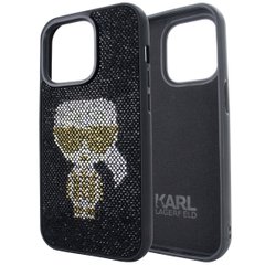 Чехол для iPhone 15 Pro Rock Case Karl Legerfeld - Black-Silver
