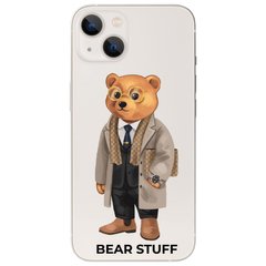 Чехол прозрачный Print Bear Stuff для iPhone 15 Plus Мишка в пальто