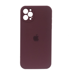 Чехол Silicone Case FULL CAMERA (square side) (для iPhone 12 pro) (Plum)