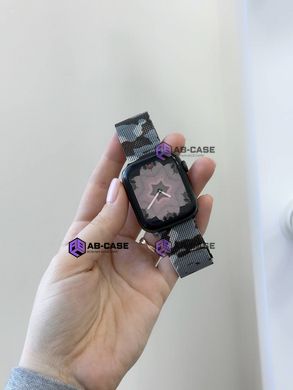Металлический ремешок для Apple Watch 42mm, 44mm, 45mm, 49mm Milanese Loop Comouflage, Gray