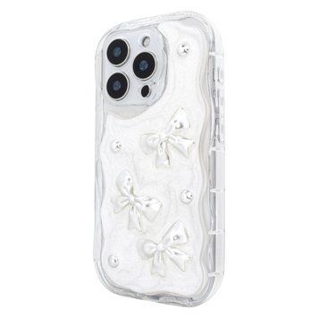 Чехол для iPhone 13 Pro &ndash; Soft Waves (Bows & Pearls)
