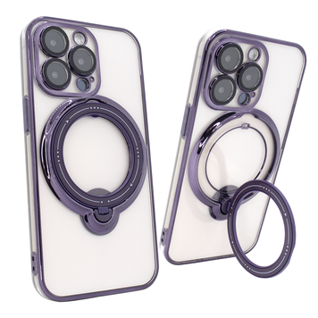 Чохол для iPhone 15 Pro Max Clear Shining Holder with MagSafe Deep Purple