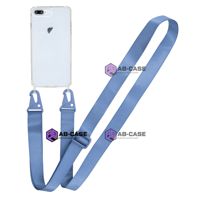 Прозрачный чехол для iPhone 7 Plus | 8 Plus c ремешком Crossbody Cobalt Blue