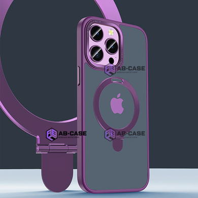 Чехол Matt Guard Magsafe для iPhone 15 Pro Max с подставкой Deep Purple