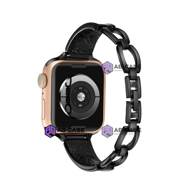 Ремінець для Apple Watch 38|40|41mm металевий Fashion Lady Band Black-Green