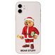Чехол прозрачный Print Bear Stuff для iPhone 12 mini Мишка Санта Клаус