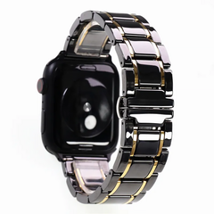 Ремешок керамический Cermaic Band для Apple Watch 42|44|45|49mm Black-Gold