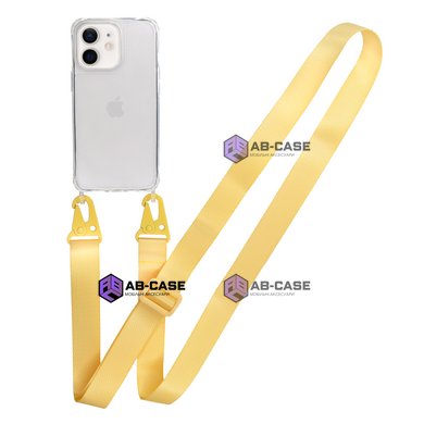 Чохол для iPhone 13 mini : з ремінцем прозорий Crossbody &ndash; Yellow