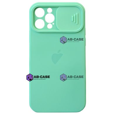 Чохол Silicone with Logo Hide Camera, для iPhone 12 Pro Max (Spearmint)