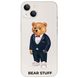 Чохол прозорий Print Bear Stuff на iPhone 13 mini Мишка в костюме