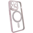 Чохол для iPhone 15 Pro Max Diamond Shining Case with MagSafe із захисними лінзами на камеру, Rose Gold