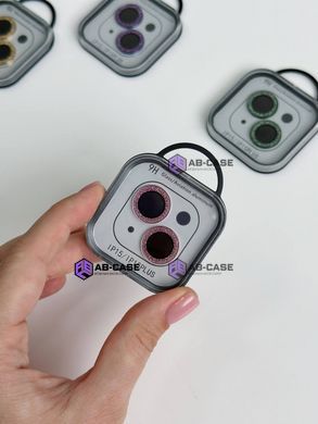 Захисні лінзи на камеру iPhone 15 Diamonds Lens блискучі Rose Gold