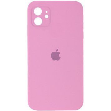 Чехол Silicone Case FULL CAMERA (square side) (для iPhone 11) (Light Pink)