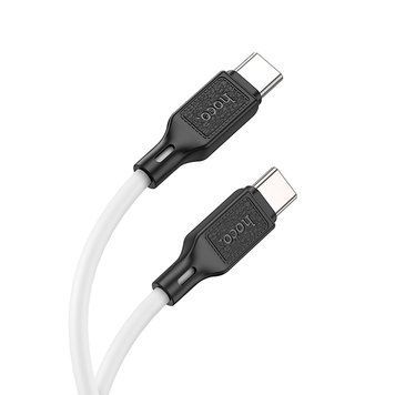 Кабель 60W (Type-C to Type-C) HOCO X90 Cool silicone charging data cable &ndash; White (1m)