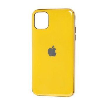Чохол Silicone Glass Case (на iPhone 11, Yellow)