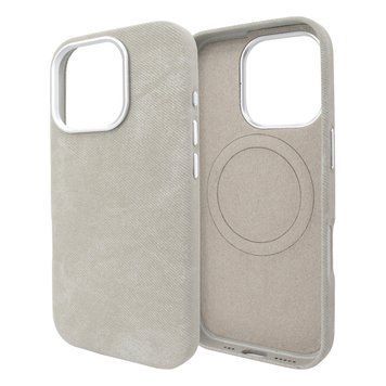 Чохол для iPhone 16 : Suede Case with Magsafe - Gray