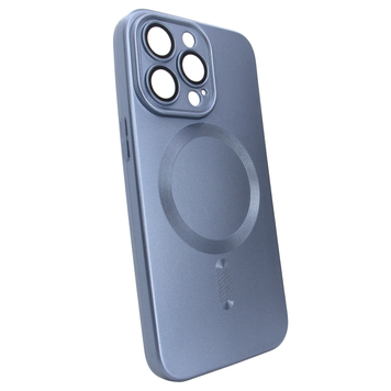 Чохол матовий Silicone with MagSafe для iPhone 14 Pro Max із захисними лінзами на камеру Midnight Blue