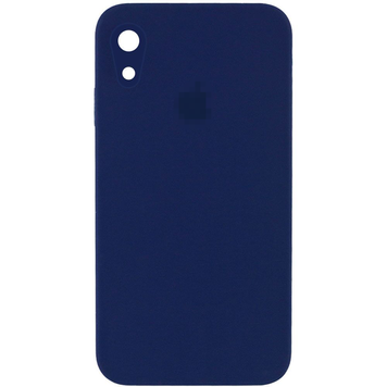 Чехол Silicone Case FULL CAMERA (square side) (для iPhone Xr) (Deep navy)