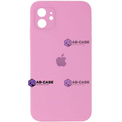 Чохол Silicone Case FULL CAMERA (square side) (на iPhone 11) (Light Pink)