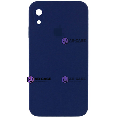 Чехол Silicone Case FULL CAMERA (square side) (для iPhone Xr) (Deep navy)