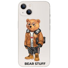 Чехол прозрачный Print Bear Stuff для iPhone 15 Plus Мишка в дубленке