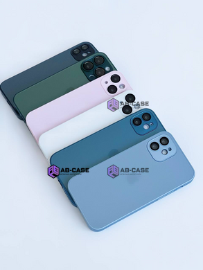 Чохол скляний матовий AG Glass Case для iPhone 13 Pro Max із захистом камери Blue