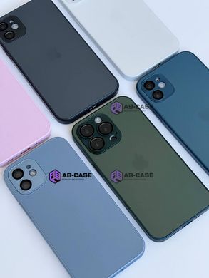 Чохол скляний матовий AG Glass Case для iPhone 13 Pro Max із захистом камери Blue