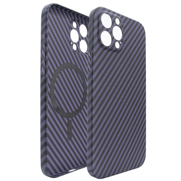 Чохол для iPhone 13 Pro Max PC Carbon with MagSafe Deep Purple